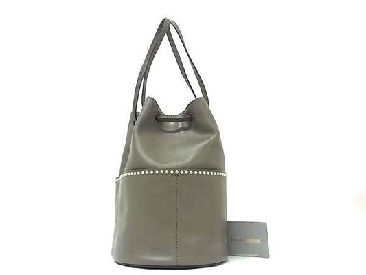 J&M DAVIDSON ジェイアンドエムデヴィッドソン ショルダーバッグ ミニデイジー ウィズスタッズ ハンドバッグ - グレージュ系 レザー レディース シルバー金具 美品