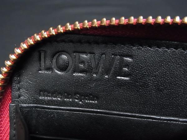 LOEWE ロエベ 長財布 ラウンドジップウォレット - ピンク系 レザー レディース アナグラム ゴールド金具