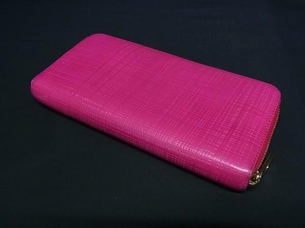 LOEWE ロエベ 長財布 ラウンドジップウォレット - ピンク系 レザー レディース アナグラム ゴールド金具