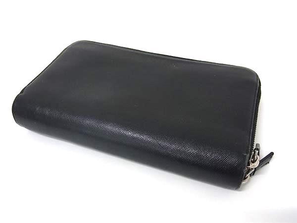PRADA プラダ 長財布 ダブルジップ オーガナイザー - ブラック サフィアーノレザー メンズ ダブルジップ