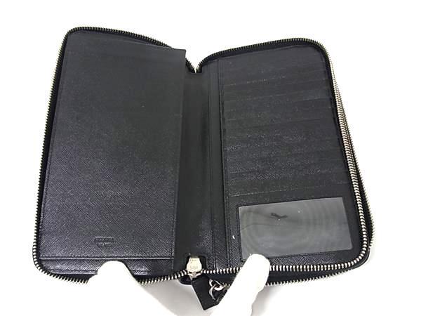 PRADA プラダ 長財布 ダブルジップ オーガナイザー - ブラック サフィアーノレザー メンズ ダブルジップ