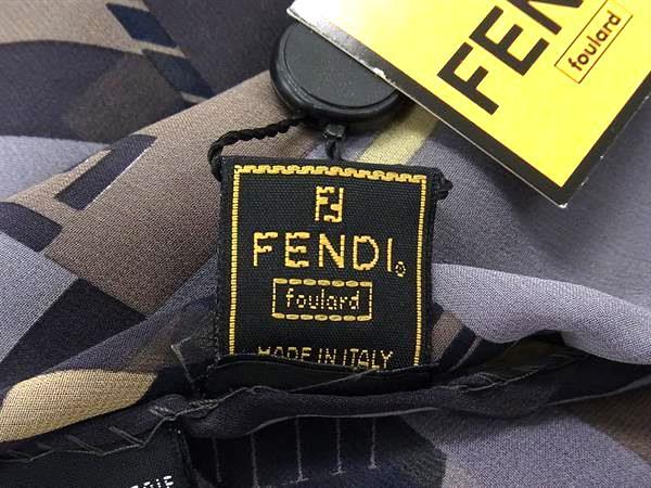 FENDI フェンディ マフラー ストール - ブラウン系×マルチカラー シルク100% レディース シフォンスカーフ 新古未使用展示品