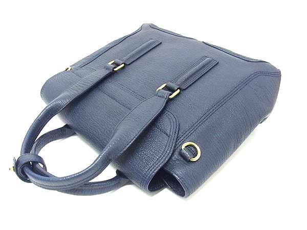 3.1 Phillip Lim フィリップ リム ハンドバッグ パシュリ ミディアムサッチェル - ネイビー系 レザー レディース ゴールド金具 美品