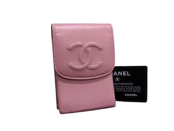 CHANEL シャネル 煙草ケース ココマーク シガレットケース A135511 ピンク系 キャビアスキン レディース