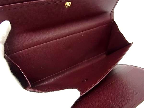 Cartier カルティエ 長財布 マストライン 三つ折り財布 ボルドー系 レザー ユニセックス ゴールド金具 超美品