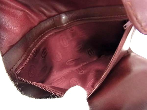 Cartier カルティエ クラッチバッグ マストライン トラベル ジュエリーケース ボルドー系 レザー レディース 長財布 ジュエリーロール ゴールド金具 美品