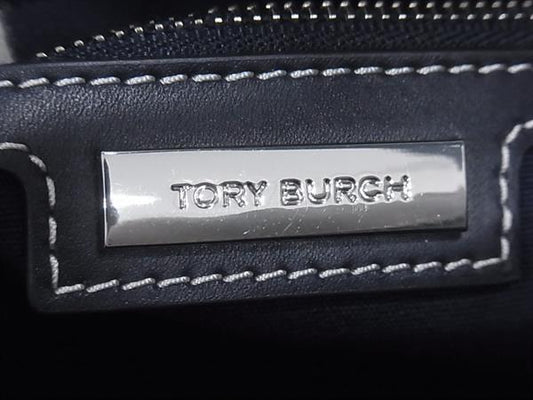 TORY BURCH トリーバーチ ハンドバッグ トリー ツイル スモール トート 135043 ナチュラル×ネイビー系 キャンバス レディース 2WAY ショルダーバッグ ゴールド金具 美品