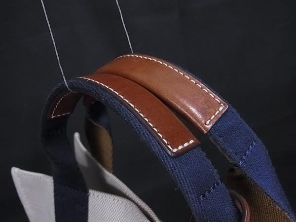 TORY BURCH トリーバーチ ハンドバッグ トリー ツイル スモール トート 135043 ナチュラル×ネイビー系 キャンバス レディース 2WAY ショルダーバッグ ゴールド金具 美品