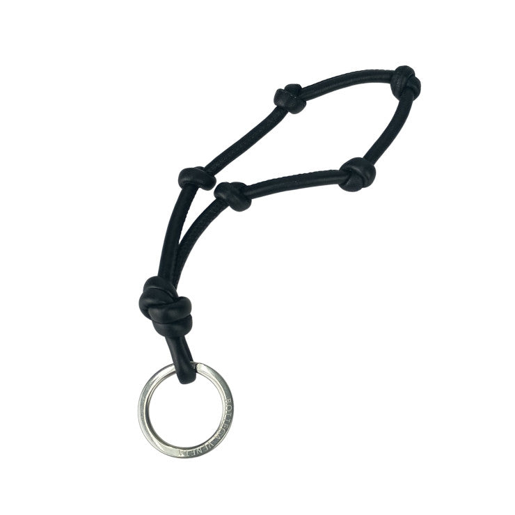 BOTTEGA VENETA ボッテガヴェネタ キーリング レザーノット キーリング 651465VCP301229 ブラック レザー ユニセックス シルバー金具 新古未使用展示品