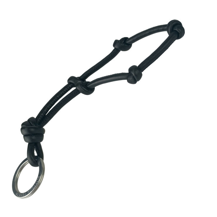 BOTTEGA VENETA ボッテガヴェネタ キーリング レザーノット キーリング 651465VCP301229 ブラック レザー ユニセックス シルバー金具 新古未使用展示品