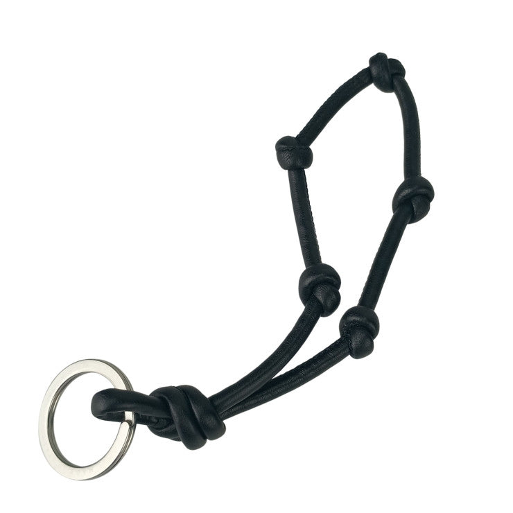 BOTTEGA VENETA ボッテガヴェネタ キーリング レザーノット キーリング 651465VCP301229 ブラック レザー ユニセックス シルバー金具 新古未使用展示品