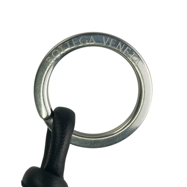 BOTTEGA VENETA ボッテガヴェネタ キーリング レザーノット キーリング 651465VCP301229 ブラック レザー ユニセックス シルバー金具 新古未使用展示品