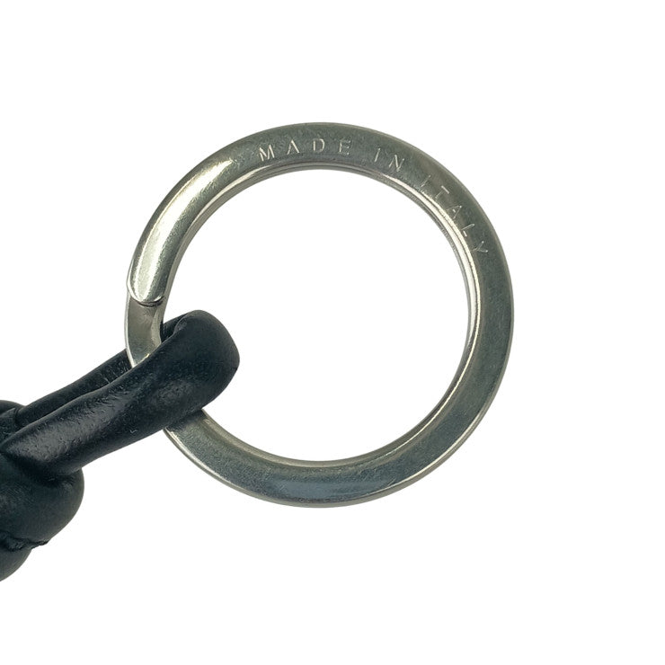 BOTTEGA VENETA ボッテガヴェネタ キーリング レザーノット キーリング 651465VCP301229 ブラック レザー ユニセックス シルバー金具 新古未使用展示品