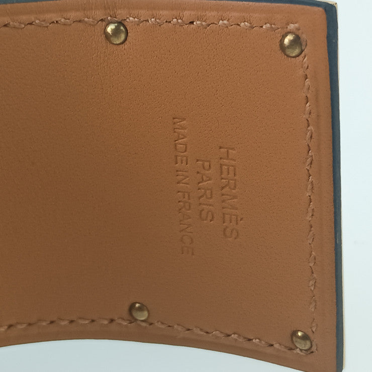 HERMES エルメス ブレスレット アス・ドゥ・クール ブラック レザー レディース ピンクゴールド金具 美品