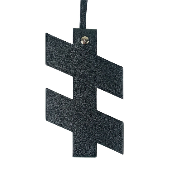 HERMES エルメス フォンケース Hタグ フォンケース ブラック レザー ユニセックス シルバー金具 超美品