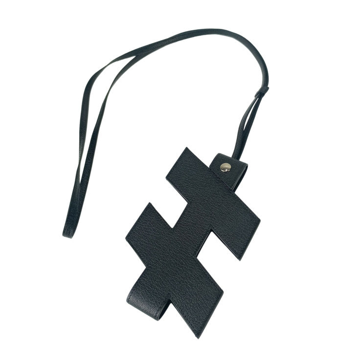 HERMES エルメス フォンケース Hタグ フォンケース ブラック レザー ユニセックス シルバー金具 超美品