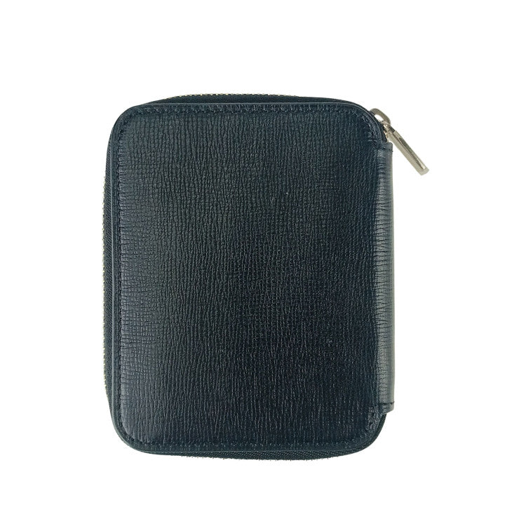 VALEXTRA ヴァレクストラ カードケース ジップアラウンドカードホルダー V8L34 ブラック グレインドカーフスキン ユニセックス ラウンドファスナー 札入れ シルバー金具 超美品