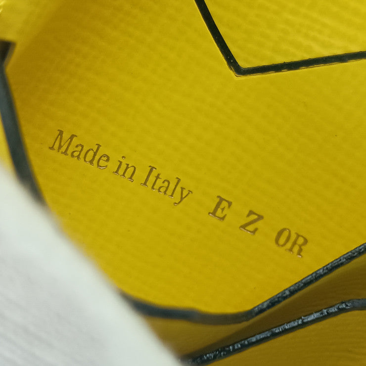 VALEXTRA ヴァレクストラ カードケース ジップアラウンドカードホルダー V8L34 イエロー グレインドカーフスキン ユニセックス ラウンドファスナー 札入れ シルバー金具 超美品