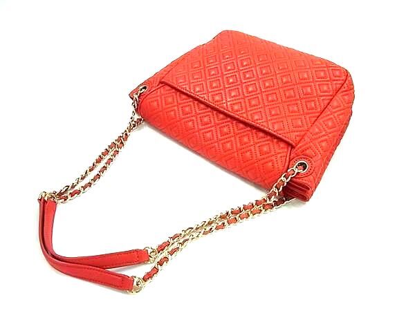 TORY BURCH トリーバーチ ショルダーバッグ レッド レザー レディース チェーン