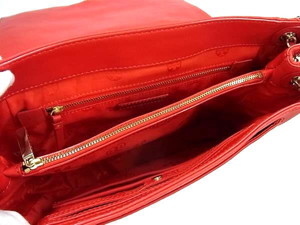 TORY BURCH トリーバーチ ショルダーバッグ レッド レザー レディース チェーン