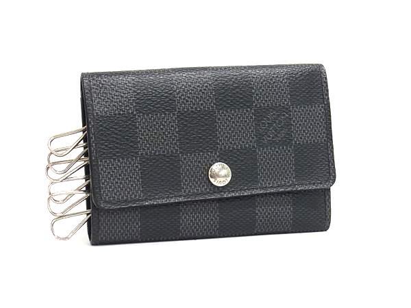 LOUIS VUITTON ルイヴィトン キーケース ダミエグラフィット ミュルティクレ6 N62662 ブラック系 PVC レザー メンズ 6連 美品