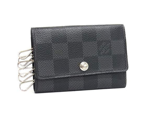 LOUIS VUITTON ルイヴィトン キーケース ダミエグラフィット ミュルティクレ6 N62662 ブラック系 PVC レザー メンズ 6連 美品