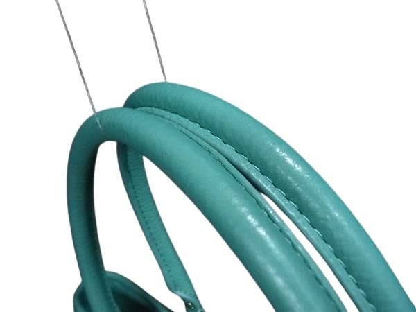 TORY BURCH トリーバーチ ハンドバッグ アマンダ ターコイズブルー系 レザー レディース 2WAY ショルダーバッグ ゴールド金具 美品