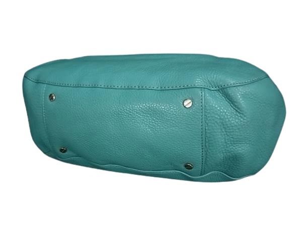 TORY BURCH トリーバーチ ハンドバッグ アマンダ ターコイズブルー系 レザー レディース 2WAY ショルダーバッグ ゴールド金具 美品