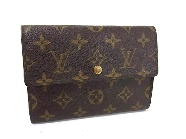 LOUIS VUITTON ルイヴィトン 三つ折り財布 モノグラム ポルトトレゾール エテュイ パピエ M61202 ブラウン PVC レザー ユニセックス