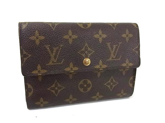 LOUIS VUITTON ルイヴィトン 三つ折り財布 モノグラム ポルトトレゾール エテュイ パピエ M61202 ブラウン PVC レザー ユニセックス