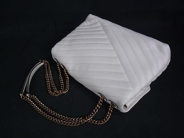 TORY BURCH トリーバーチ ショルダーバッグ キラ ホワイト系 レザー レディース チェーン キルティング ゴールド金具