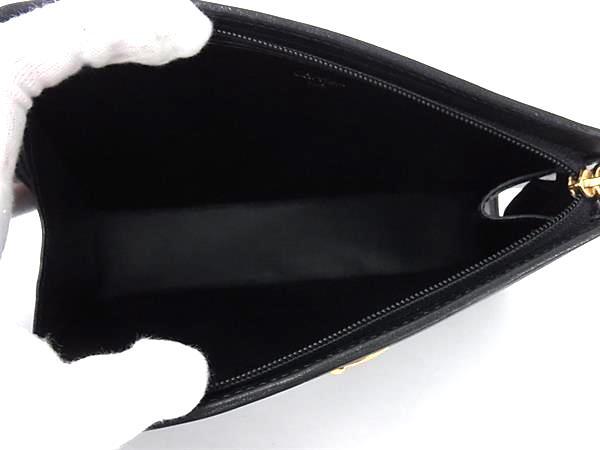 Cartier カルティエ ポーチ パンテール ブラック レザー レディース ゴールド金具 美品