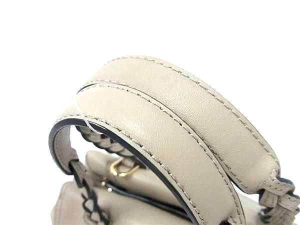 TORY BURCH トリーバーチ ハンドバッグ ハーフムーン グレージュ レザー レディース 2WAY 美品