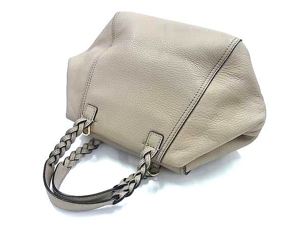 TORY BURCH トリーバーチ ハンドバッグ ハーフムーン グレージュ レザー レディース 2WAY 美品