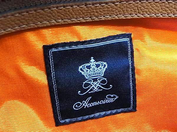 ADMJ エーディーエムジェイ ハンドバッグ ブラウン レザー レディース ワッペン ターンロック ゴールド金具