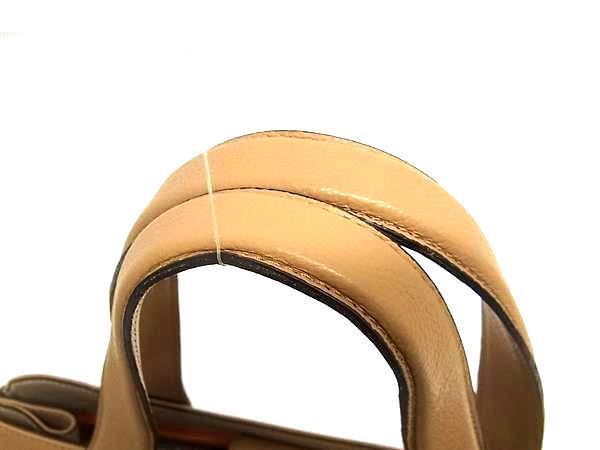 ADMJ エーディーエムジェイ ハンドバッグ ブラウン レザー レディース ワッペン ターンロック ゴールド金具