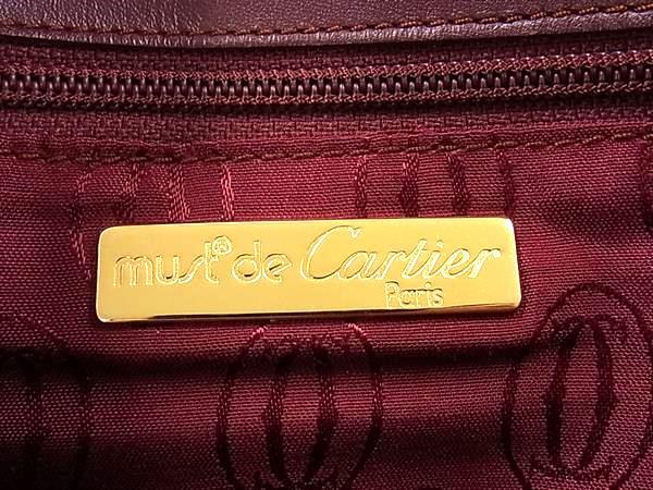 Cartier カルティエ クラッチバッグ マストライン ボルドー系 レザー レディース ゴールド金具