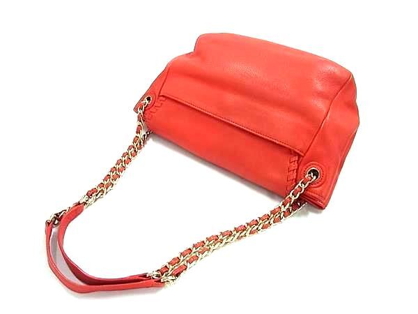 TORY BURCH トリーバーチ ショルダーバッグ マリオン チェーン ショルダーバッグ レッド系 レザー レディース ゴールド金具