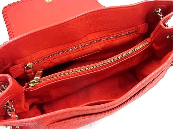 TORY BURCH トリーバーチ ショルダーバッグ マリオン チェーン ショルダーバッグ レッド系 レザー レディース ゴールド金具