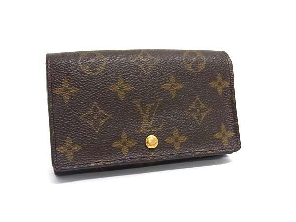 LOUIS VUITTON ルイヴィトン 財布 モノグラム ポルトモネ ビエ トレゾール M61730 ブラウン PVC レザー レディース 二つ折り 財布