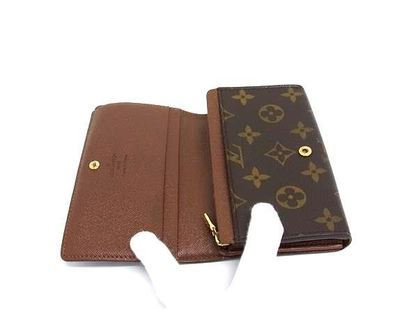 LOUIS VUITTON ルイヴィトン 財布 モノグラム ポルトモネ ビエ トレゾール M61730 ブラウン PVC レザー レディース 二つ折り 財布