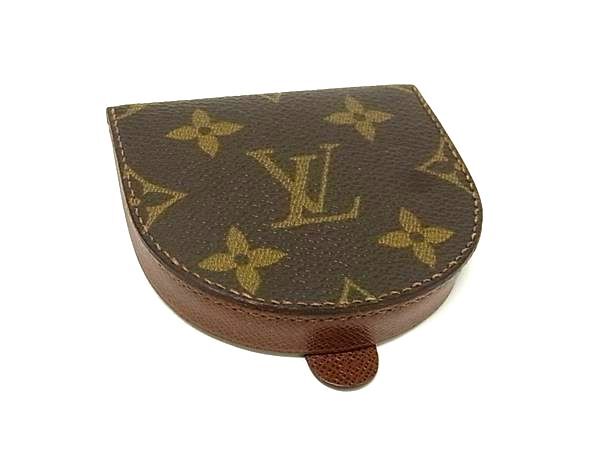 LOUIS VUITTON ルイヴィトン コインケース モノグラム ポルトモネ キュベット M61960 ブラウン PVC レザー ユニセックス 美品