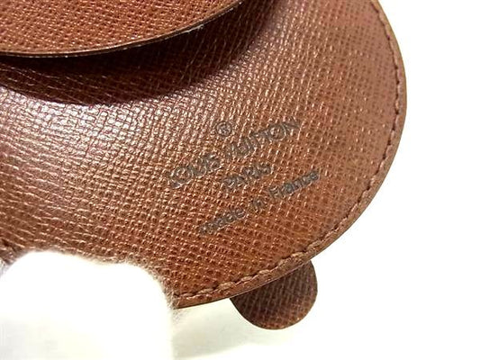 LOUIS VUITTON ルイヴィトン コインケース モノグラム ポルトモネ キュベット M61960 ブラウン PVC レザー ユニセックス 美品
