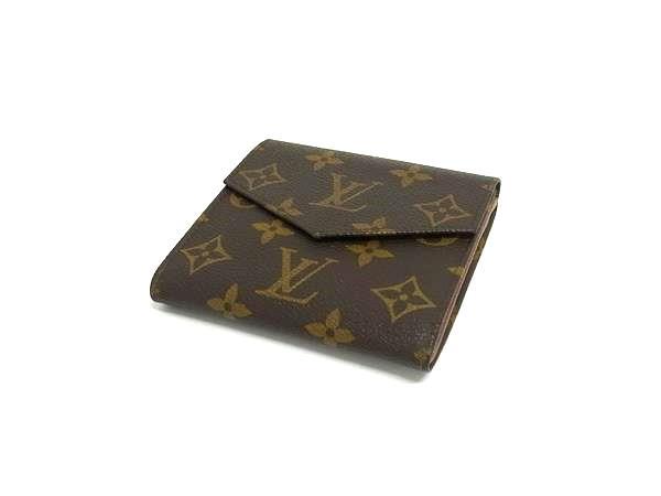 LOUIS VUITTON ルイヴィトン 財布 モノグラム ポルトモネビエ カルトクレディ M61660 ブラウン PVC レザー レディース Wホック 三つ折り 財布