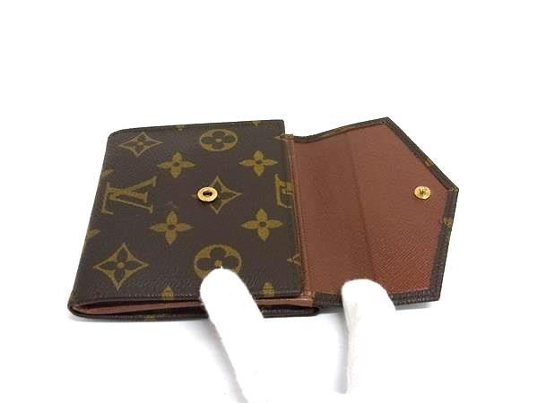LOUIS VUITTON ルイヴィトン 財布 モノグラム ポルトモネビエ カルトクレディ M61660 ブラウン PVC レザー レディース Wホック 三つ折り 財布