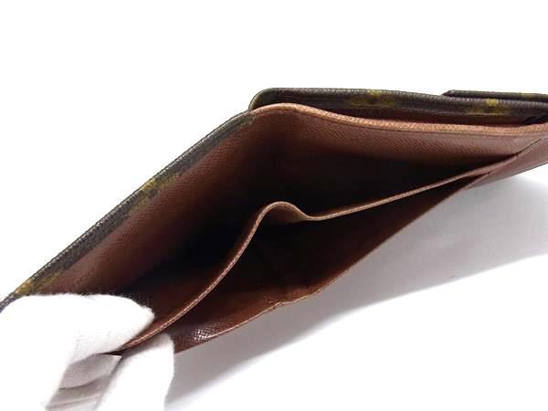 LOUIS VUITTON ルイヴィトン 財布 モノグラム ポルトモネビエ カルトクレディ M61660 ブラウン PVC レザー レディース Wホック 三つ折り 財布