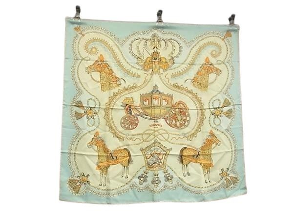 HERMES エルメス スカーフ カレ90 マルチカラー シルク100％ レディース paperole 馬車と貴族