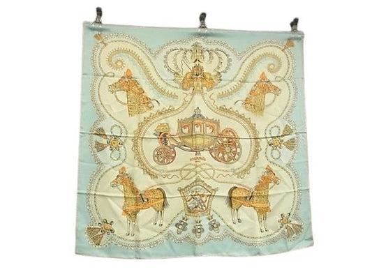 HERMES エルメス スカーフ カレ90 マルチカラー シルク100％ レディース paperole 馬車と貴族