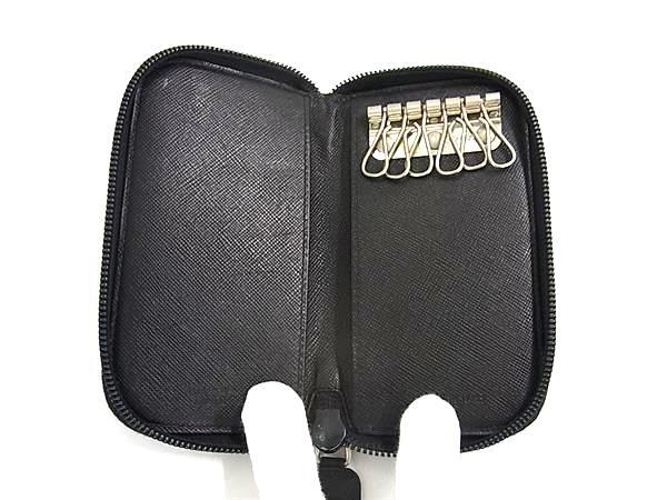 PRADA プラダ キーケース トライアングルロゴ M604 ブラック テスートナイロン ユニセックス 6連 三角ロゴマーク
