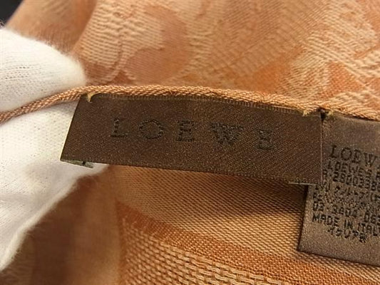 LOEWE ロエベ ストール オレンジ系 カシミヤ35％ シルク35％ ウール30％ レディース 花柄 フリンジ 超美品